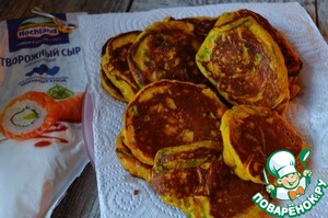 Тыквенно-шпинатные оладьи на творожном сыре