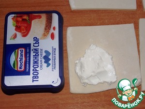 Слойки с творожным сыром и яблоками