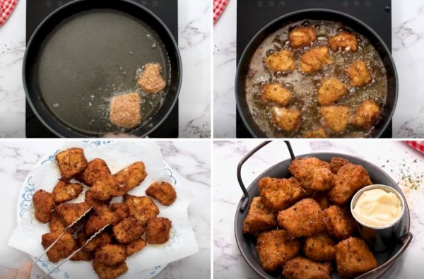 Наггетсы куриные в домашних условиях на сковороде в панировке
Наггетсы куриные в домашних условиях на сковороде в панировке