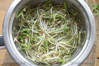 Салат из пророщенного маша с овощами и крабовыми палочками Салат из пророщенного маша с овощами и крабовыми палочками