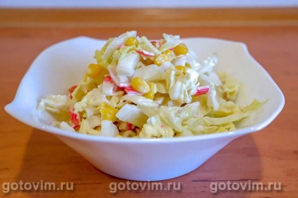 Салат «Крабовый» с ананасами Салат «Крабовый» с ананасами