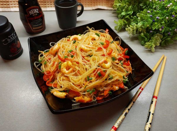 Фунчоза с креветками