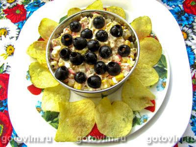 Салат «Подсолнух» с чипсами