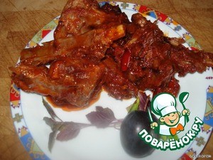 Бараньи рeбрышки в кисло-сладком соусе (хе! с вареньем!) Бараньи рeбрышки в кисло-сладком соусе (хе! с вареньем!)