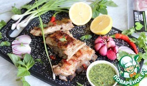 Бараньи рёбрышки с кориандром и мятным соусом