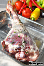 Баранья нога на вертеле