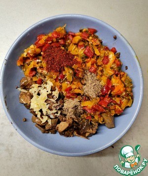 Блинчики фаршированные печенью и овощами