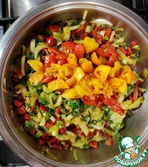 Блинчики фаршированные печенью и овощами