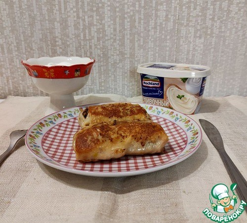 Блинчики фаршированные печенью и овощами