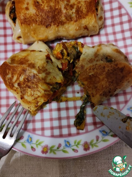 Блинчики фаршированные печенью и овощами