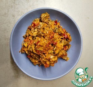 Блинчики фаршированные печенью и овощами