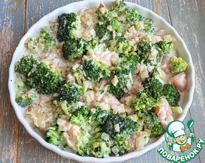 Брокколи с курицей в сырно-сливочном соусе