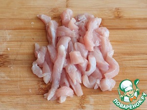 Брокколи с курицей в сырно-сливочном соусе