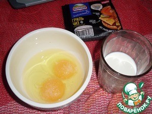 Бутерброд с яичным блином и сыром Бутерброд с яичным блином и сыром