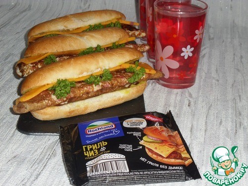 Бутерброд с яичным блином и сыром Бутерброд с яичным блином и сыром