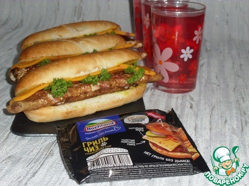 Бутерброд с яичным блином и сыром Бутерброд с яичным блином и сыром