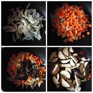 Чечевичная полента с овощами и грибами