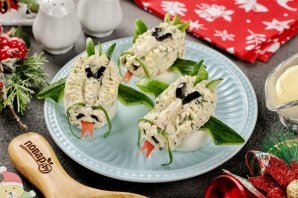 Фаршированные яйца "Новогодние драконы" Фаршированные яйца "Новогодние драконы"