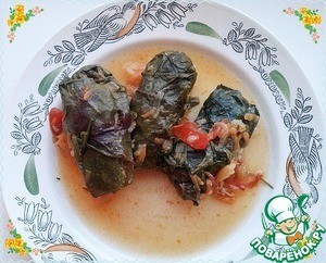 Долма из свекольных листьев