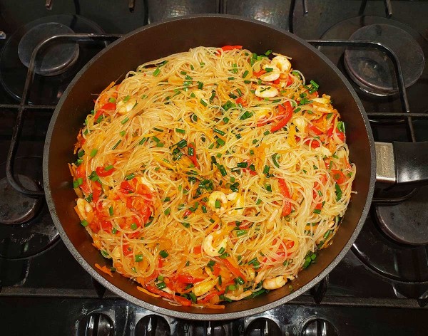 Фунчоза с креветками