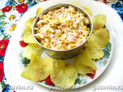 Салат «Подсолнух» с чипсами