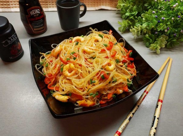 Фунчоза с креветками