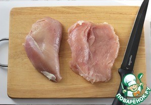 Фаршированная куриная грудка в беконе