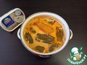 Фаршированные перцы в сырном соусе