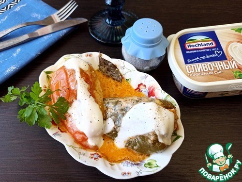 Фаршированные перцы в сырном соусе