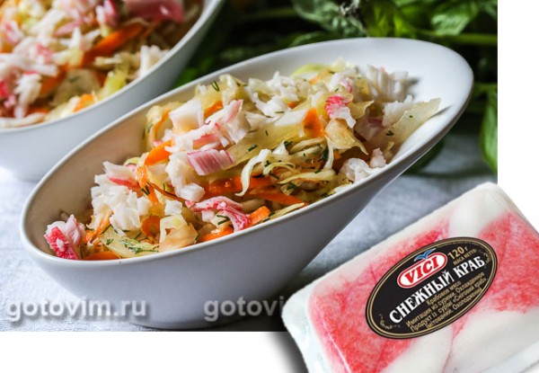 Легкий овощной салат с крабовыми палочками «Снежный краб» VIČI Легкий овощной салат с крабовыми палочками «Снежный краб» VIČI