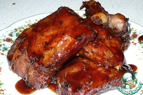 Глазированные свиные ребрышки