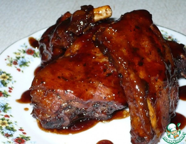 Глазированные свиные ребрышки