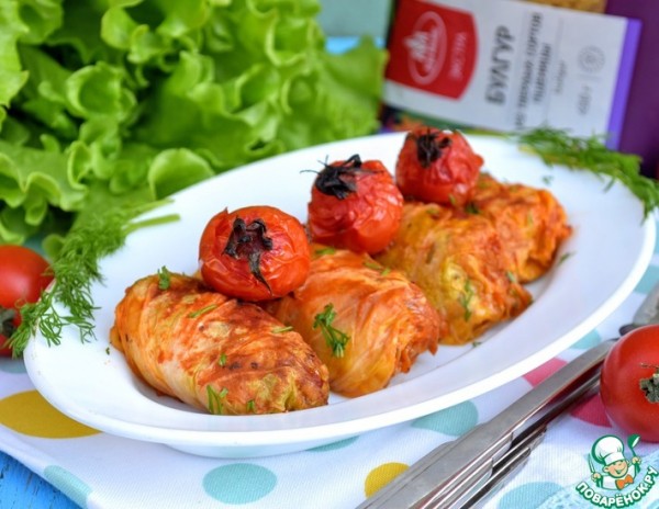 Голубцы из пекинской капусты с булгуром Голубцы из пекинской капусты с булгуром