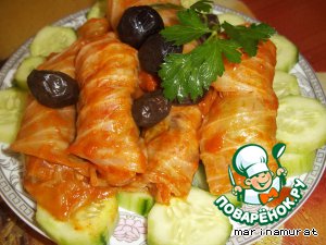 Голубцы с морковью и грецкими орехами Голубцы с морковью и грецкими орехами