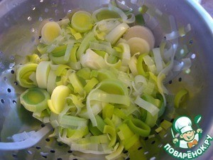 Гратан из форели и лука-порея со сливками