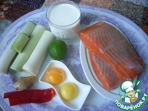 Гратан из форели и лука-порея со сливками