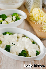 Гратен из брокколи и цветной капусты Гратен из брокколи и цветной капусты