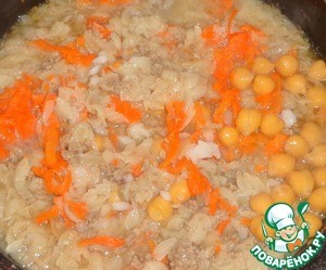 Гратен из фарша и рисовых хлопьев