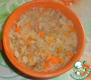 Гратен из фарша и рисовых хлопьев