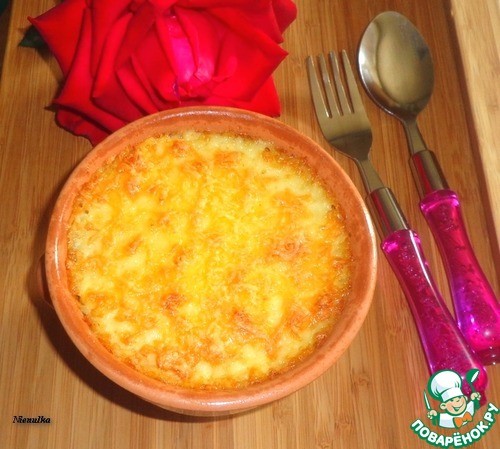 Гратен из фарша и рисовых хлопьев