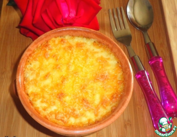 Гратен из фарша и рисовых хлопьев