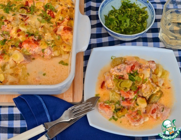 Гратен из форели в кокосовом молоке Гратен из форели в кокосовом молоке