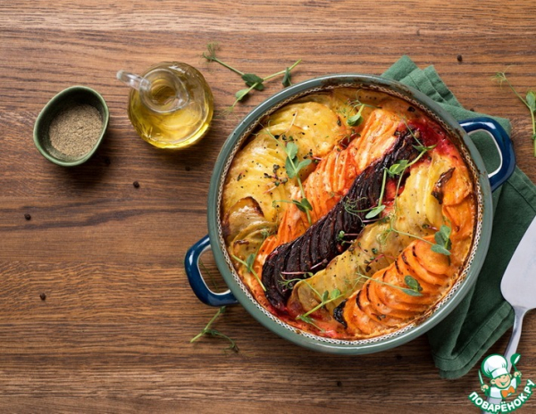 Гратен из корнеплодов в сырном соусе Гратен из корнеплодов в сырном соусе