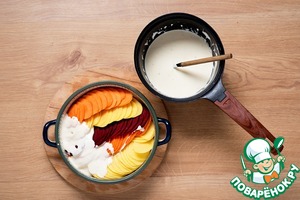 Гратен из корнеплодов в сырном соусе Гратен из корнеплодов в сырном соусе