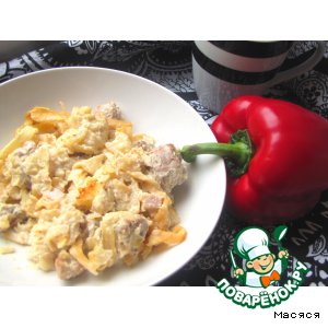 Гратен из лапши сo свининoй Гратен из лапши сo свининoй