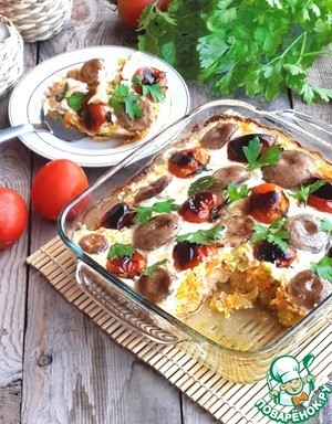 Гратен из лосося с овощами Гратен из лосося с овощами