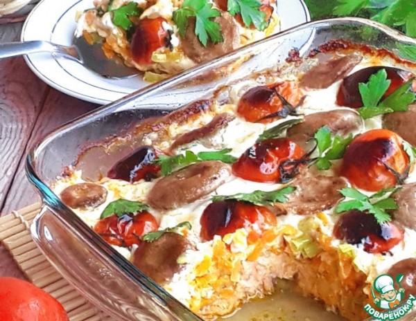 Гратен из лосося с овощами Гратен из лосося с овощами