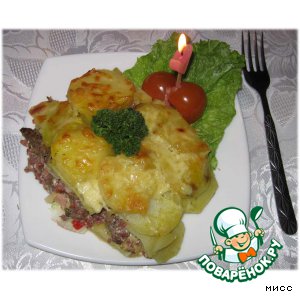 Гратен из мяса и овощей "Французский поцелуй" Гратен из мяса и овощей "Французский поцелуй"