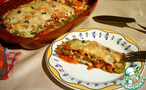 Гратен из стручковой фасоли