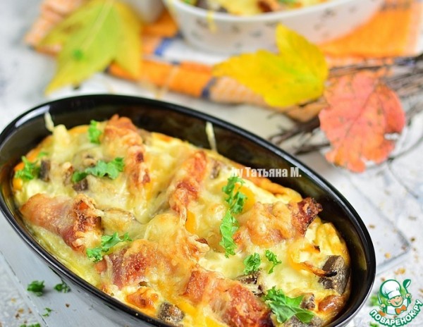 Гратен с цветной капустой, уткой и беконом Гратен с цветной капустой, уткой и беконом